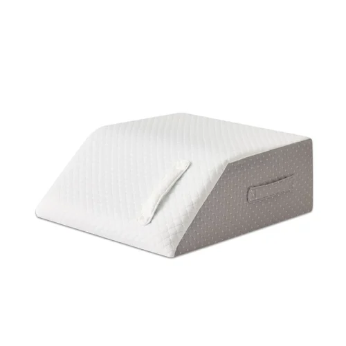 Inclined Premium Memory Foam Knee Wedge Pillow for Leg Elevation and Better Sleep; Bedside Cushion with Removable Pillowcase