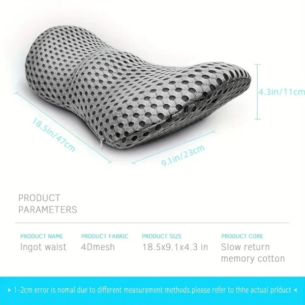 Office Chair Lumbar Cushion, Memory Foam Lumbar Support, Car Lumbar Support, Ergonomic Backrest, Car Headrest Cushion