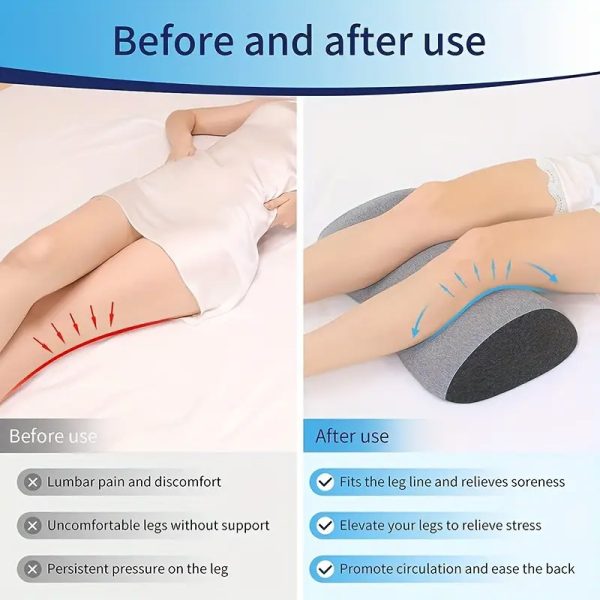 主图02 Leg Pillow, Leg Rest, Two-Tone Memory Foam Pillow, Pregnancy Leg Elevator, Bed Leg Rest, Knee Pillow, Sleeping Leg Pillow