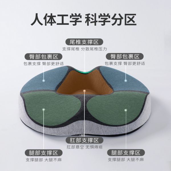 主图02 Memory Foam Hemorrhoid Cushion | Office Seat Cushion | Doesn't Flatten Even After Long Hours of Sitting | Breathable | Chair Cushion | Shapes Buttocks | Coccyx Support | Seat Cushion