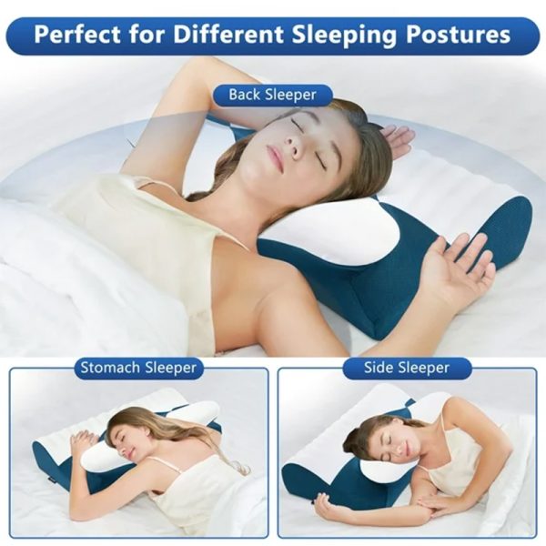 画板 2 Zero-Pressure Memory Foam Pillow, Slow-Rebound Butterfly Pillow, High-Profile Pillow Core, Does Not Collapse or Lose Shape, Neck Support, Class A Neck Support