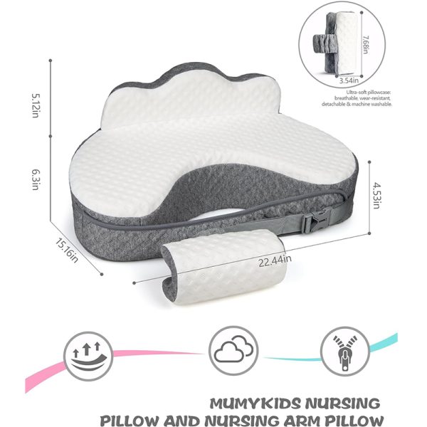 画板 5 Multifunctional Slow-Rebound Space Memory Foam Pillow for Pregnant Women, Breastfeeding, Baby Feeding, and Baby's First Sitting Support; Helps Prevent Spitting Up and Spilled Milk