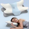 01 Slow-Rebound Memory Foam Butterfly Pillow: Neck Support, Breathable, and Comfortable for the Cervical Spine—Adult Home Use, Adjustable Height for Sleeping