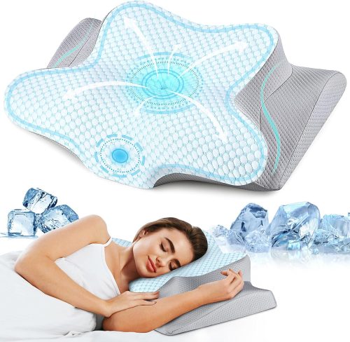 01 Zero-Pressure Memory Foam Pillow: Deep Sleep Neck Support Pillow, Designed for Side Sleepers, Pressure-Relieving and Sleep-Promoting Butterfly-Shaped Pillow