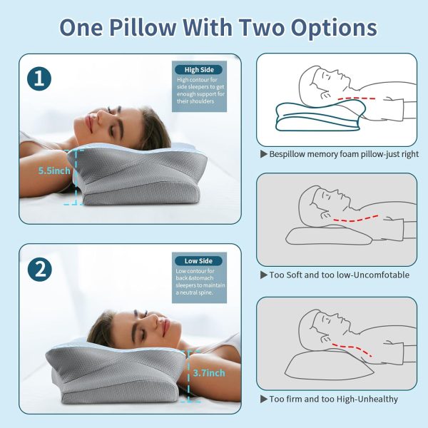 05 Zero-Pressure Memory Foam Pillow: Deep Sleep Neck Support Pillow, Designed for Side Sleepers, Pressure-Relieving and Sleep-Promoting Butterfly-Shaped Pillow