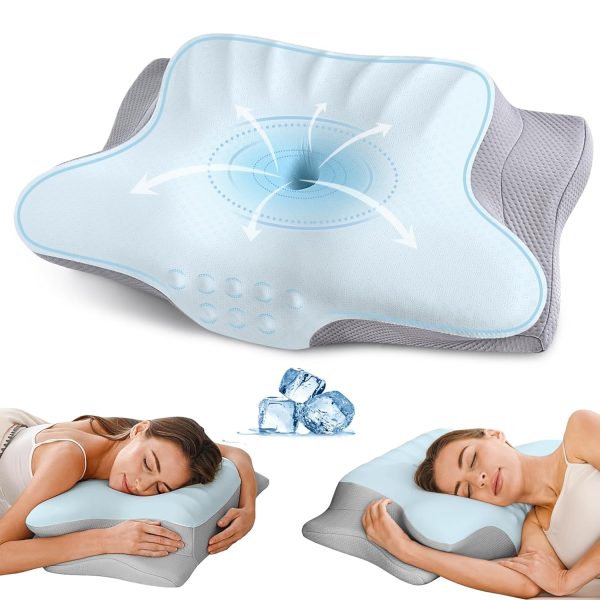 Cervical Pillow Factory: Wholesale Memory Foam Cross-Border Special Offer—Cooling Ice-Silk Wavy Pillow for Neck Support and Better Sleep (Removable Cover, Drop Shipping Available)
