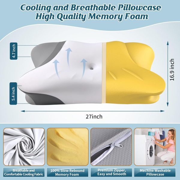 Direct-from-Factory Cervical Support Pillows: OEM Customization, Cooling Ice-Silk Pillowcases, Wavy Design Suitable for Multiple Sleeping Positions, Wholesale Supply