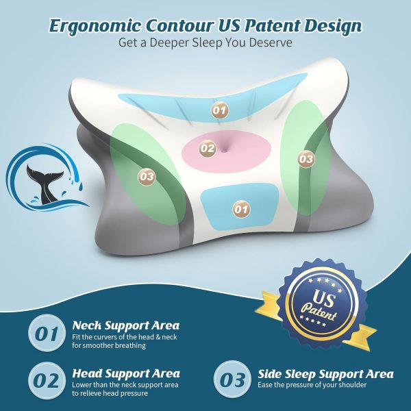 Direct-from-Factory Cervical Support Pillows: OEM Customization, Cooling Ice-Silk Pillowcases, Wavy Design Suitable for Multiple Sleeping Positions, Wholesale Supply
