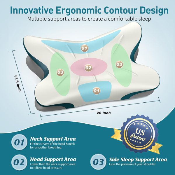 Adult Cervical Pillow (Cross-Border Exclusive): Slow-Rebound Memory Foam, Zero-Pressure Neck Support, Aids Sleep, Removable Cover, Same as Hotel Quality, Drop Shipping Available