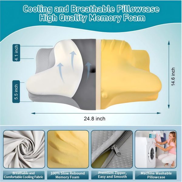 Direct-from-factory wholesale of butterfly-shaped neck pillows: memory foam, slow-rebound, zero-pressure, sleep-enhancing, cooling ice-silk, suitable for multiple sleeping positions