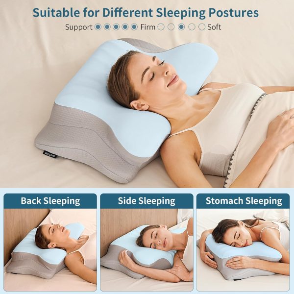 Cervical Pillow Factory: Wholesale Memory Foam Cross-Border Special Offer—Cooling Ice-Silk Wavy Pillow for Neck Support and Better Sleep (Removable Cover, Drop Shipping Available)