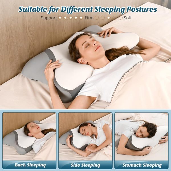 Direct-from-Factory Cervical Support Pillows: OEM Customization, Cooling Ice-Silk Pillowcases, Wavy Design Suitable for Multiple Sleeping Positions, Wholesale Supply