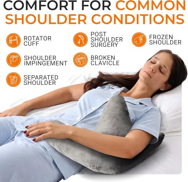 ·3 Shoulder Recovery Pillow for Rotator Cuff Injuries and Post-Surgery Recovery: Soft, Comfortable Shoulder Support Pillow for Side Sleepers