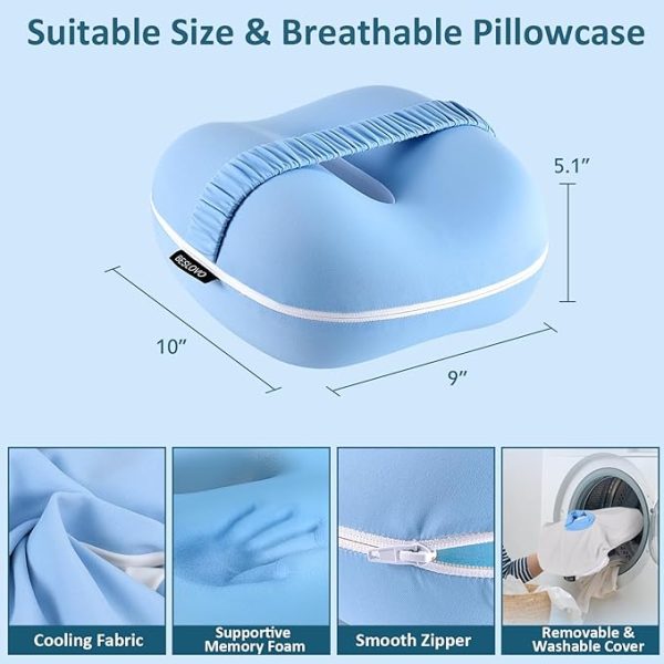 Memory Foam Hollow Leg Knee Pillow for Side Sleepers, Ergonomic Separation Leg Cushion Relieve Hip Pelvic Pain for Pregnancy