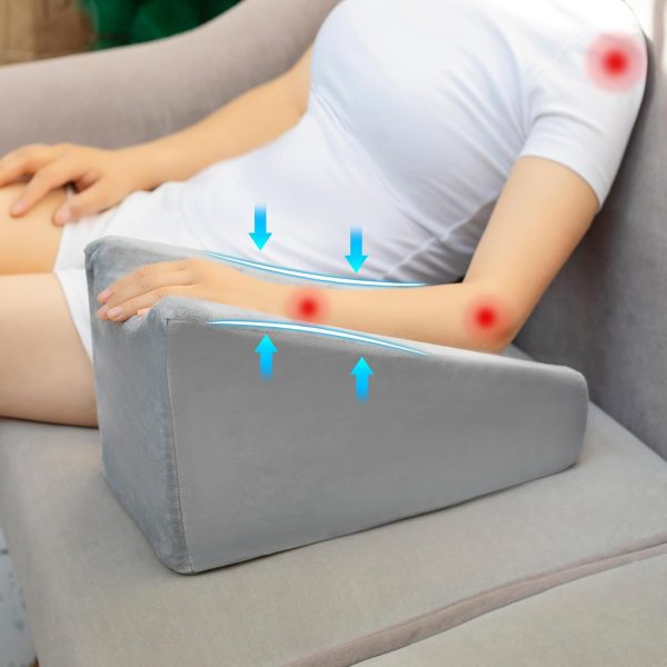 61-TkNQPEbL._AC_SL1500_ TBXONMOW Arm Elevation Wedge Pillow with Removable Washable Cover, High Density Foam Arm Support Pillow for Adult Post Surgery Rest, Elevation Cushion for Broken Arm, Wrist & Elbow Recovery