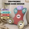 Dracey Bed Reading Pillow for Sitting in Bed, Support Pillow for Upright Bed Sitting, Padded Back Rest Lumbar Pillows with Armrests, for TV Viewing, Gaming, Office Work & Daily Rest, Ergonomic Waist & Lumbar Support Cushion