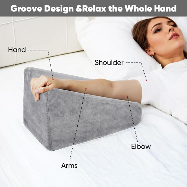 716L-s+RTLL._AC_SL1500_ TBXONMOW Arm Elevation Wedge Pillow with Removable Washable Cover, High Density Foam Arm Support Pillow for Adult Post Surgery Rest, Elevation Cushion for Broken Arm, Wrist & Elbow Recovery