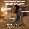 Dracey Bed Reading Pillow for Sitting in Bed, Support Pillow for Upright Bed Sitting, Padded Back Rest Lumbar Pillows with Armrests, for TV Viewing, Gaming, Office Work & Daily Rest, Ergonomic Waist & Lumbar Support Cushion