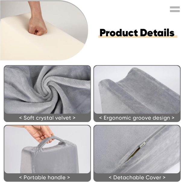 71t6Ct9RJ4L._AC_SL1500_ TBXONMOW Arm Elevation Wedge Pillow with Removable Washable Cover, High Density Foam Arm Support Pillow for Adult Post Surgery Rest, Elevation Cushion for Broken Arm, Wrist & Elbow Recovery