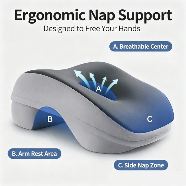 画板 2 Pillow for Sleeping on Your Stomach, Nap Pillow, Summer Office Nap Pillow, Workstation Sleeping Essential