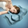 Zero Facial Pressure Beauty Memory Foam Pillow, Ergonomic Side Sleeper Cervical Pillow, Cool Silky Pillowcase, Reduce Sleep Face Marks & Wrinkle Prevention