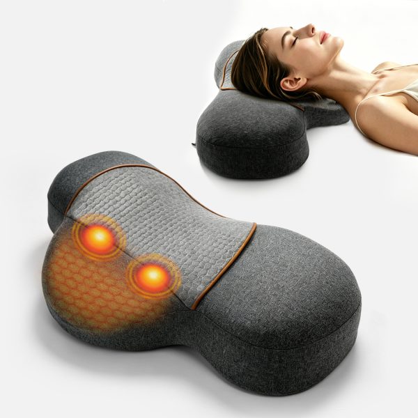 Memory Foam Neck Massage Pillow | Heating & Vibration Cervical Support Pillow