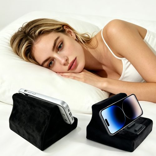 1 Memory Foam Phone Holder Pillow | Hands‑Free Soft Cushion Phone Stand with Card Slot