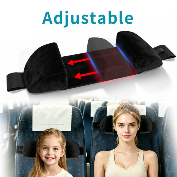 2 Travel Airplane Neck Pillow, Hanging Head Support Pillow for Sleeping on Plane Train Car, Portable Anti‑Drop Travel Headrest for Adults Kids
