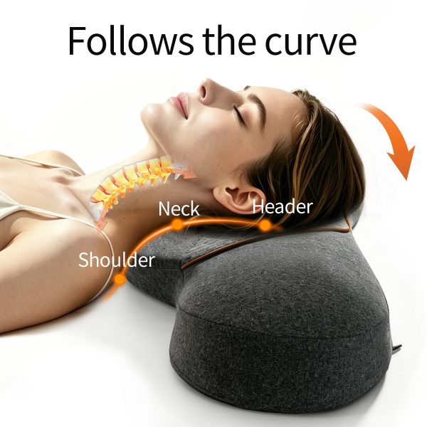Memory Foam Neck Massage Pillow | Heating & Vibration Cervical Support Pillow