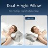 Memory Foam Cervical Pillow, Ergonomic Neck Support Pillow for Side Back Stomach Sleepers, Adjustable Contour Orthopedic Pillow for Neck Pain Relief