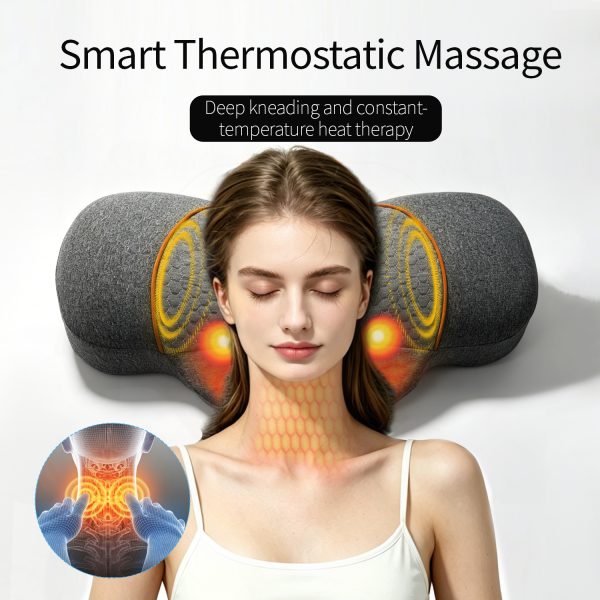 Memory Foam Neck Massage Pillow | Heating & Vibration Cervical Support Pillow