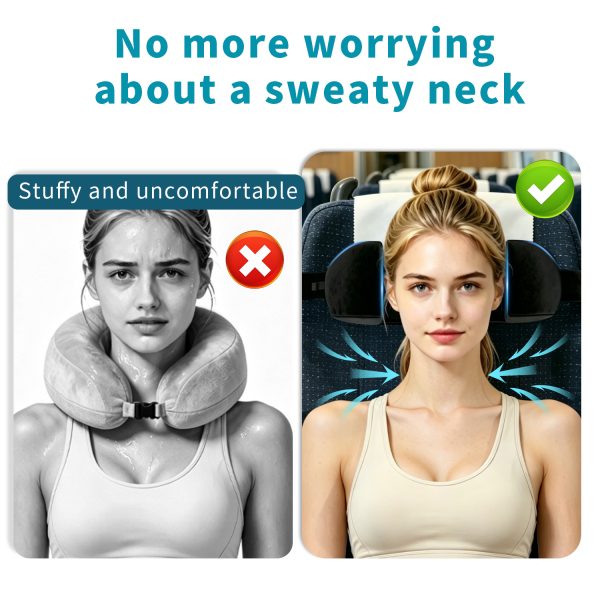 4 Travel Airplane Neck Pillow, Hanging Head Support Pillow for Sleeping on Plane Train Car, Portable Anti‑Drop Travel Headrest for Adults Kids
