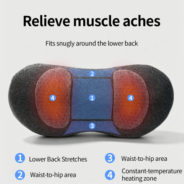 Wholesale Heated Lumbar Support Pillow, Electric Heating Waist Cushion Relieve Lower Back Muscle Soreness for Home & Office