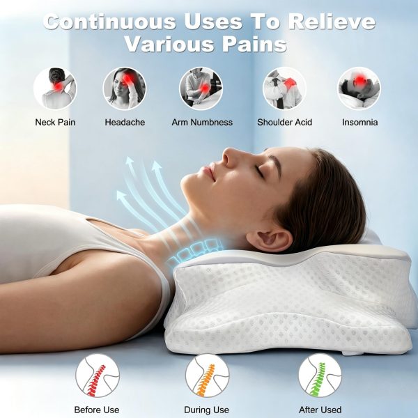 Wholesale Ice Silk Cooling Cervical Pillow, Hollow‑Designed Memory Foam Neck Support Pillow for Summer Sleeping