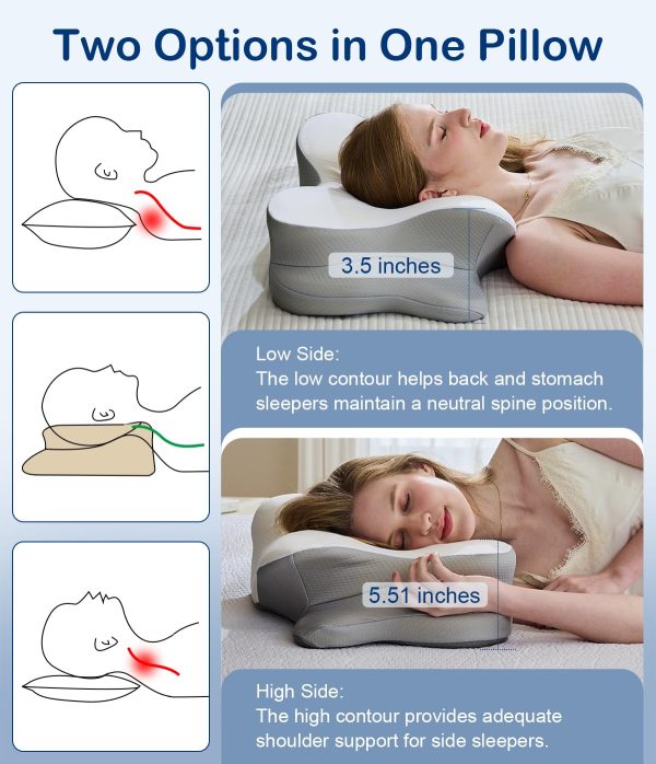 Wholesale Ergonomic Memory Foam Cervical Pillow, Hollow Center Design Neck Support Pillow for Pain‑Relief Sleeping, Custom Logo Available