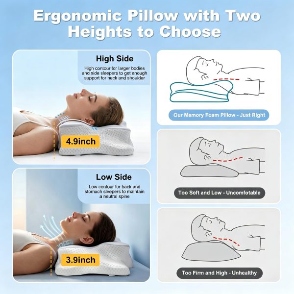 Wholesale Ice Silk Cooling Cervical Pillow, Hollow‑Designed Memory Foam Neck Support Pillow for Summer Sleeping