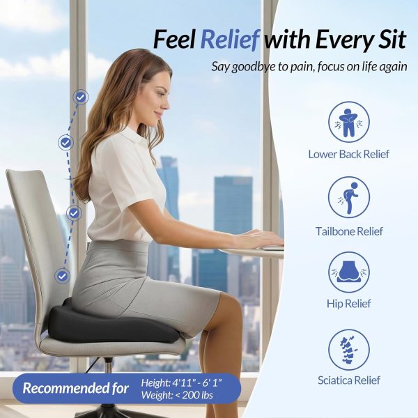 71fPFmGrkJL._AC_SL1500_ High‑Density Memory Foam Coccyx Cushion, Ergonomic U‑Shaped Seat Pad for Tailbone Pressure Relief, Bulk Wholesale Supply