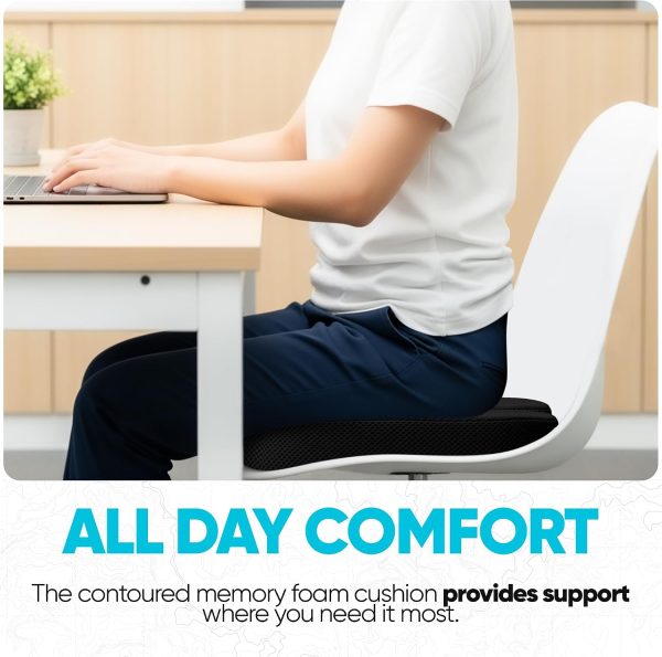Wholesale Ergonomic Coccyx Seat Cushion | Memory Foam Tailbone Pressure‑Relief Pad