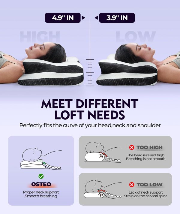 Wholesale Contoured Memory Foam Cervical Pillow, Ergonomic Butterfly‑Shape Neck Support Pillow for Sleeping, Custom Logo Available