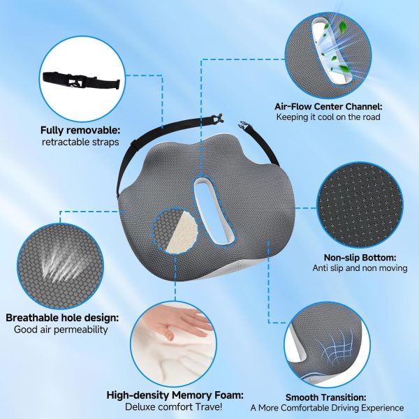 Wholesale Truck Driver Memory Foam Seat Cushion | Breathable Coccyx Driving Support Pad