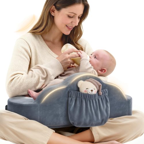 Multifunctional Infant Feeding Pillow With Pocket, For 0‑12 Months Baby