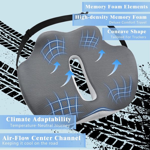Wholesale Truck Driver Memory Foam Seat Cushion | Breathable Coccyx Driving Support Pad
