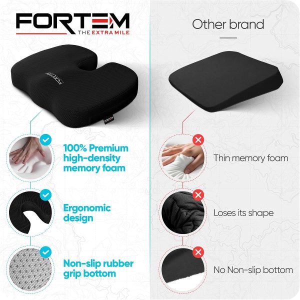 Wholesale Ergonomic Coccyx Seat Cushion | Memory Foam Tailbone Pressure‑Relief Pad