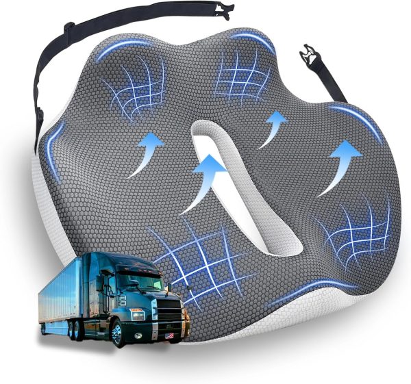 Wholesale Truck Driver Memory Foam Seat Cushion | Breathable Coccyx Driving Support Pad