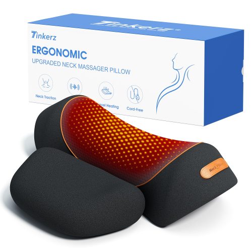 Ergonomic Heated & Massage Neck Stretcher Traction Pillow,  Memory Foam Cervical Pillow for Neck Tension Relief, Bulk Supply
