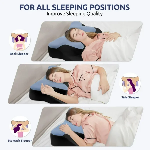 Factory‑Direct Butterfly‑Shape Memory Foam Pillow, Ergonomic Sleeping Neck Cushion