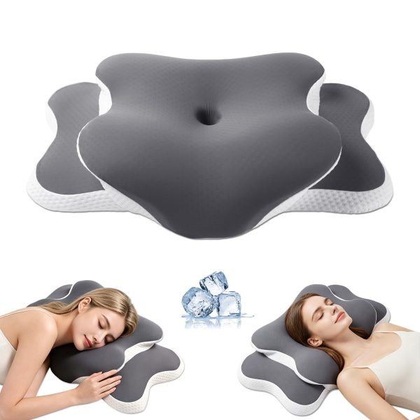 Wholesale Contoured Memory Foam Cervical Pillow, Ergonomic Butterfly‑Shape Neck Support Pillow for Side Back Stomach Sleepers