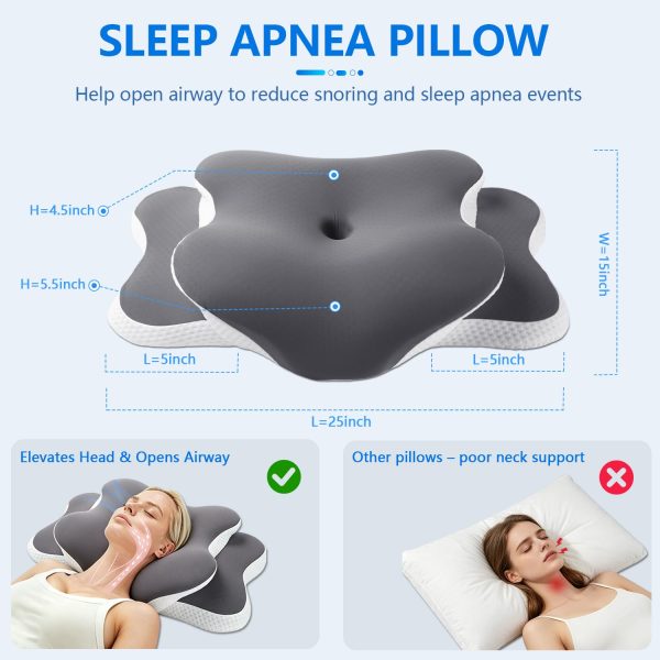 Wholesale Contoured Memory Foam Cervical Pillow, Ergonomic Butterfly‑Shape Neck Support Pillow for Side Back Stomach Sleepers