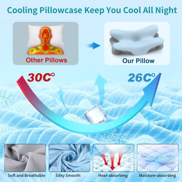 Version 1.0.0 Factory Direct Butterfly Cervical Pillow, Memory Foam Neck Support Cushion For Adult Sleeping