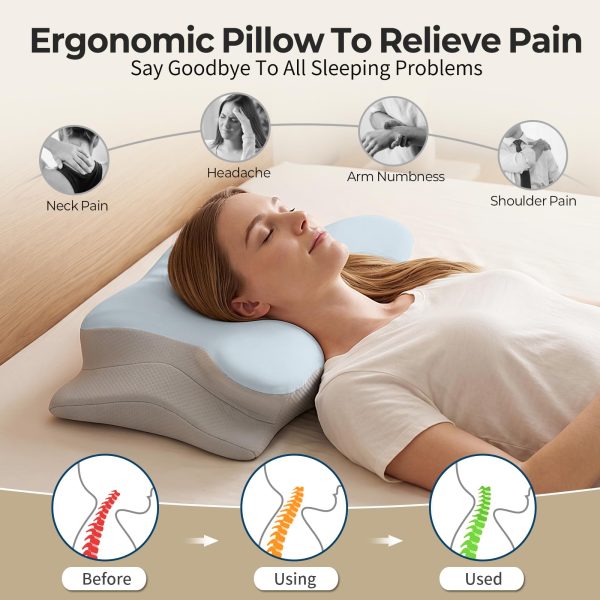 Wholesale Ergonomic Butterfly Cervical Memory Foam Pillow | Dual‑Height Neck Support Cushion